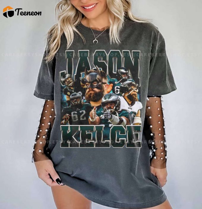 Jason Kelce Vintage Shirt - Football Fan Tee: Sport Gift &Amp;Amp; American Football Sweatshirt 1