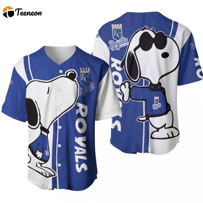 Kansas City Royals Snoopy Lover Printed Baseball Jersey - Gift For Women Men 1