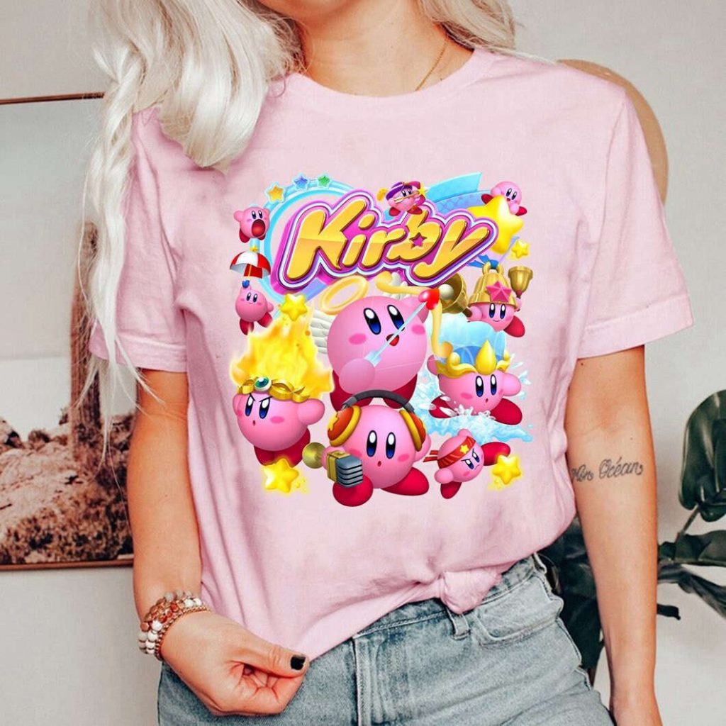 Kirby Face Shirt: Funny Video Game Tee &Amp; Perfect Gift For Her 2