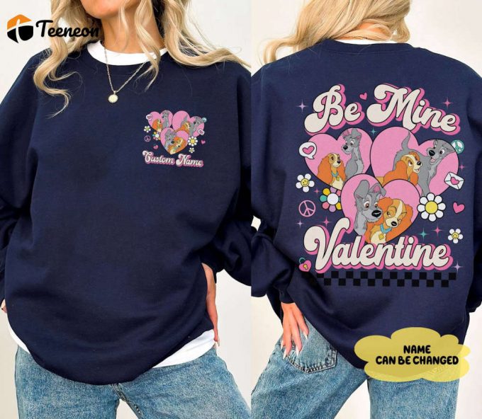 Be Mine Valentine Shirt: Lady &Amp;Amp; Tramp Couple Sweatshirt Disneyland Tee 1