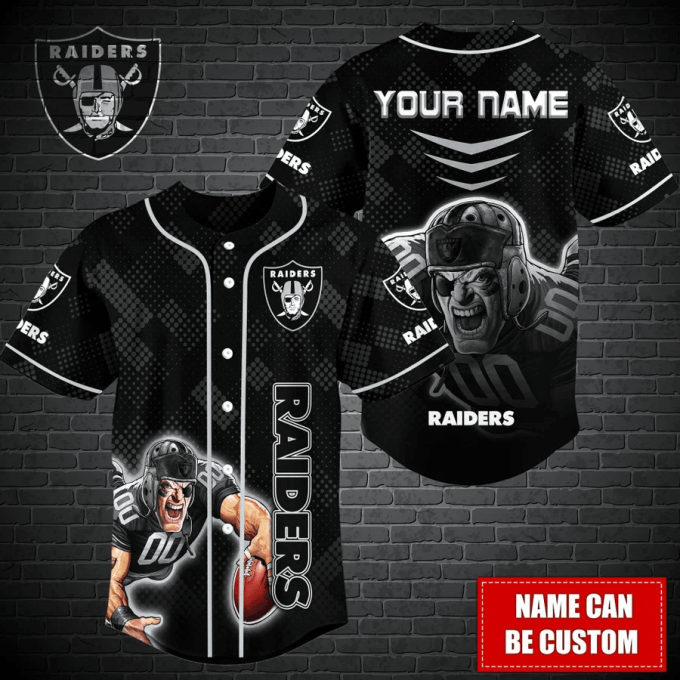 Las Vegas Raiders Personalized Baseball Jersey Gift For Men Dad 2