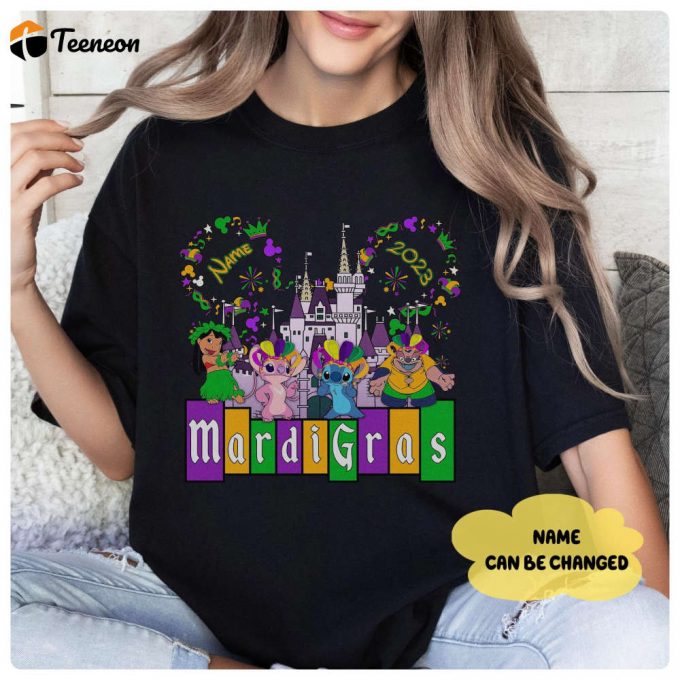 Lilo And Stitch Mardi Gras 2024 Shirt: Fat Tuesday Disneyland Custom Wdw Family Trip Magic Kingdom 1