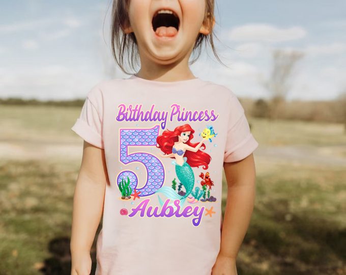 Disneyland Princess Ariel Birthday Shirt – Little Mermaid Princess Gift 2