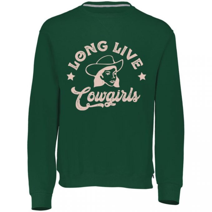 Stylish Long Live Cowgirls Fleece Crewneck Sweatshirt - Comfy &Amp; Trendy Outerwear 2