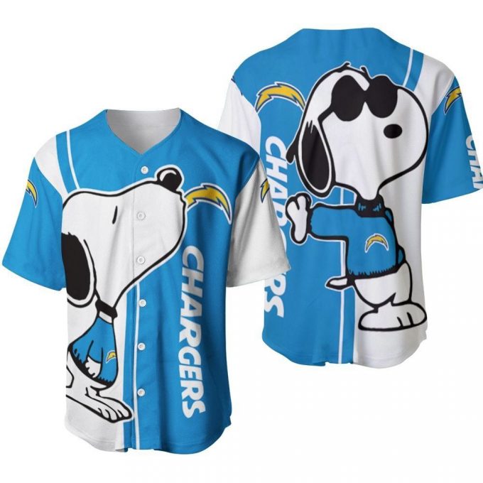 Los Angeles Chargers Snoopy Lover Printed Baseball Jersey - Gift For Women Men 2