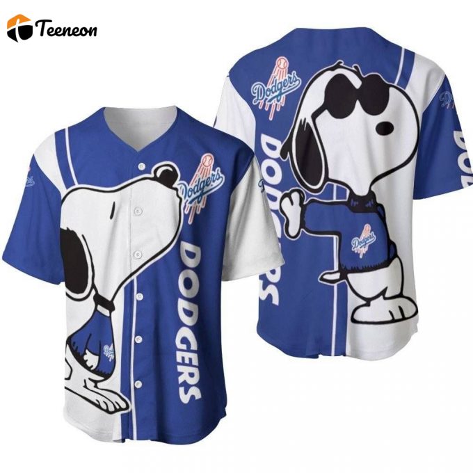 Los Angeles Dodgers Snoopy Lover Printed Baseball Jersey - Gift For Women Men 1