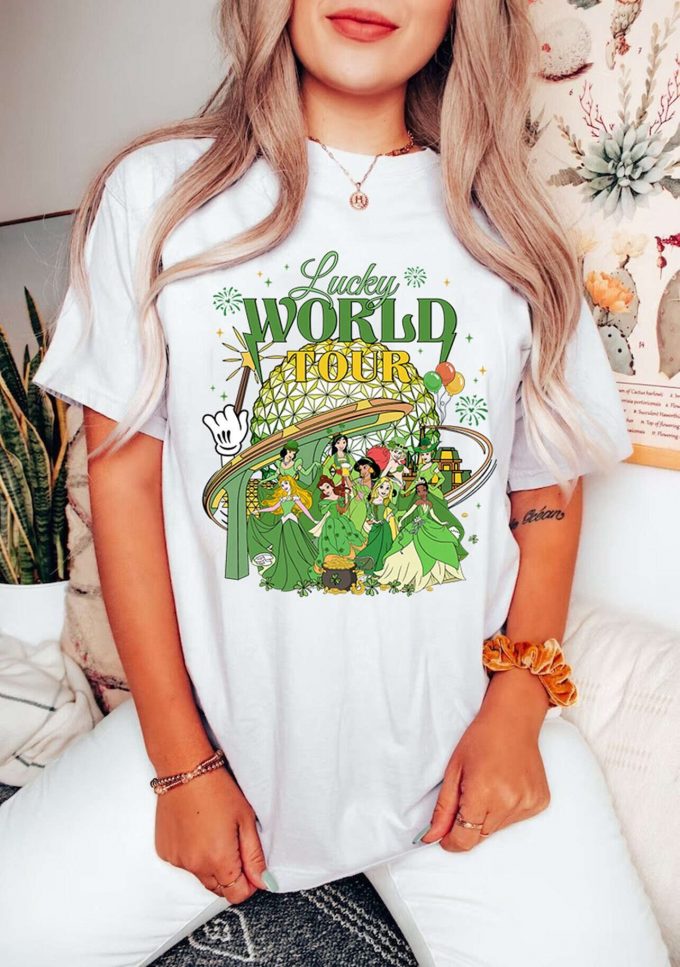 Lucky Epcot World Tour Princess Shirt St Patrick S Day Family Tees: Disneyland Sweatshirt 1