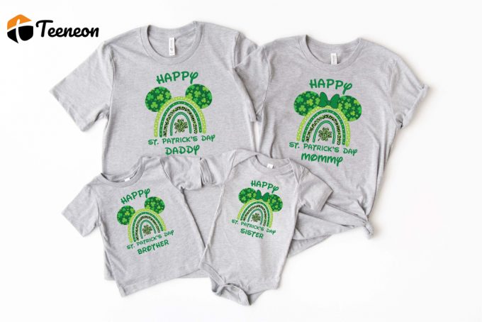 Lucky Family Shirts: Personalized Disney Mickey &Amp;Amp; Minnie Clover &Amp;Amp; Shamrock Shirt For Saint Patrick S Day 1