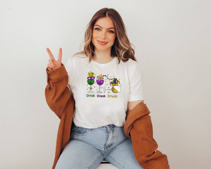 Celebrate Mardi Gras With Stylish Girls Party Shirts - Drinking Wine &Amp; Fun! Mardi Gras Shirt For Women Fat Tuesday Group &Amp; Carnival Shirts 2