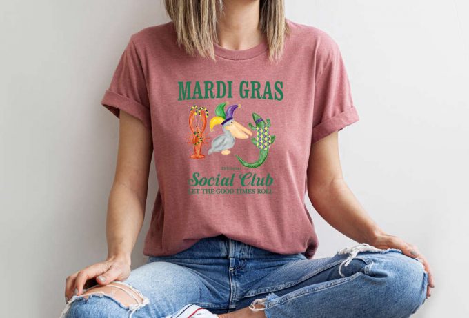 Mardi Gras T-Shirt: Fun Festival Shirt For Social Clubs &Amp; Mardi Gras Parties Nola Beads Design Fat Tuesday &Amp; Funny Party Shirts 2