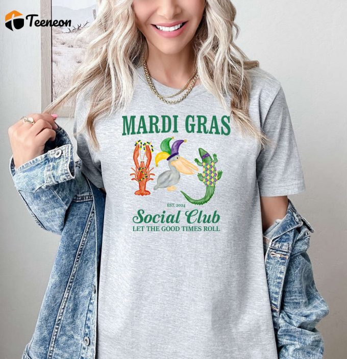 Mardi Gras T-Shirt: Fun Festival Shirt For Social Clubs &Amp;Amp; Mardi Gras Parties Nola Beads Design Fat Tuesday &Amp;Amp; Funny Party Shirts 1