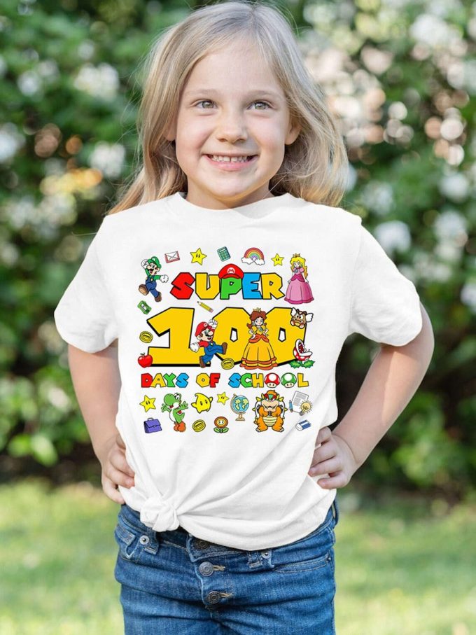 Super Mario 100 Days Smarter Shirt: Perfect For Kindergarten &Amp;Amp; Disneyland Teachers 1