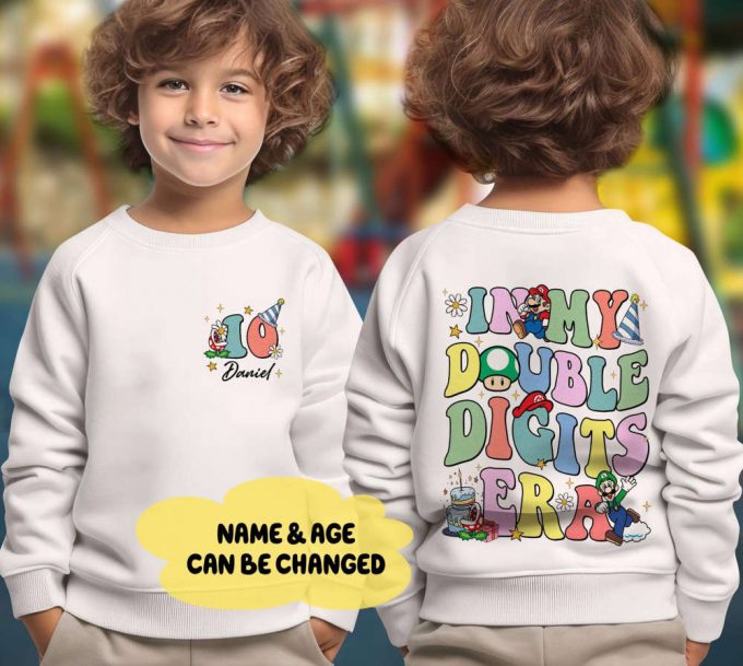 Double Digits Era: Mario Birthday Shirt For 10Th Year Olds - Perfect 10Th Birthday Gift! 2