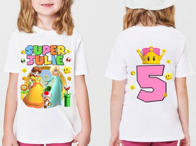 Custom Mario Princess Daisy Rosalina Birthday Shirt - Perfect For Mario Family Party! 2