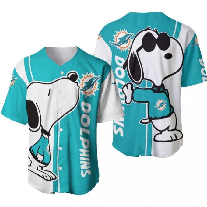 Miami Dolphins Snoopy Lover Printed Baseball Jersey - Gift For Women Men 2