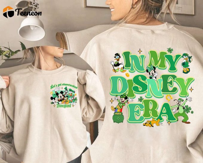 Mickey And Friends St Patrick S Day Shirt Disneyland Era Four Leaf Clover Shamrock Tee Let S Get Shamrocked Lucky Tees 1