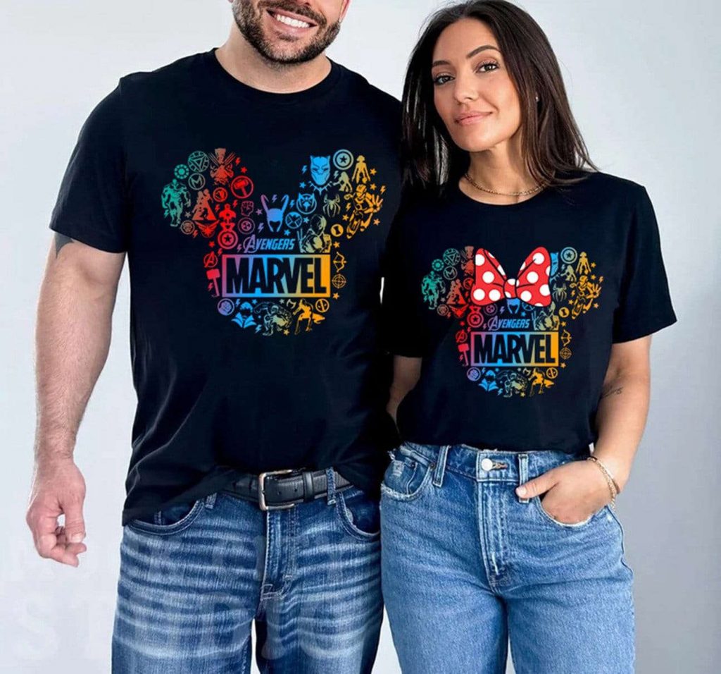 Superhero Squad Symbol Group Matching Shirt Mickey Avengers Couple &Amp; Family Shirts 2