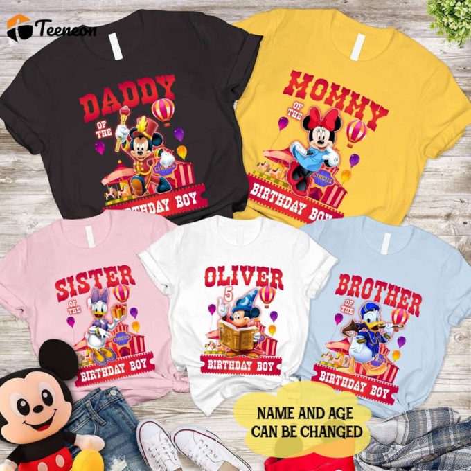 Mickey Minnie Circus Birthday Shirt Matching Family Shirts Circus Carnival Theme 1