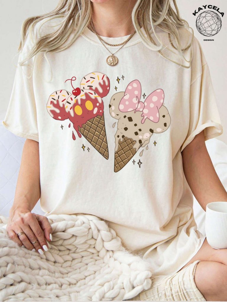 Mickey Minnie Disney Ice Cream Shirt: Perfect Disneyland &Amp; Disney World Valentine S Day Trip Shirt 5