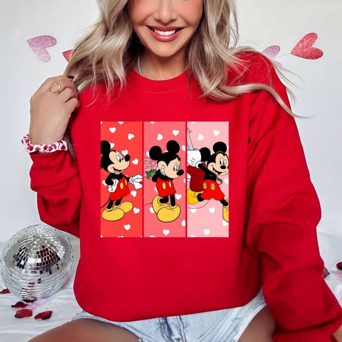 Get In The Retro Vibes With Mickey Valentine T-Shirt: Disney Love Cartoon Sweatshirt &Amp; Heart Shirt For Valentines Day! Perfect For A Fun Vacation 2