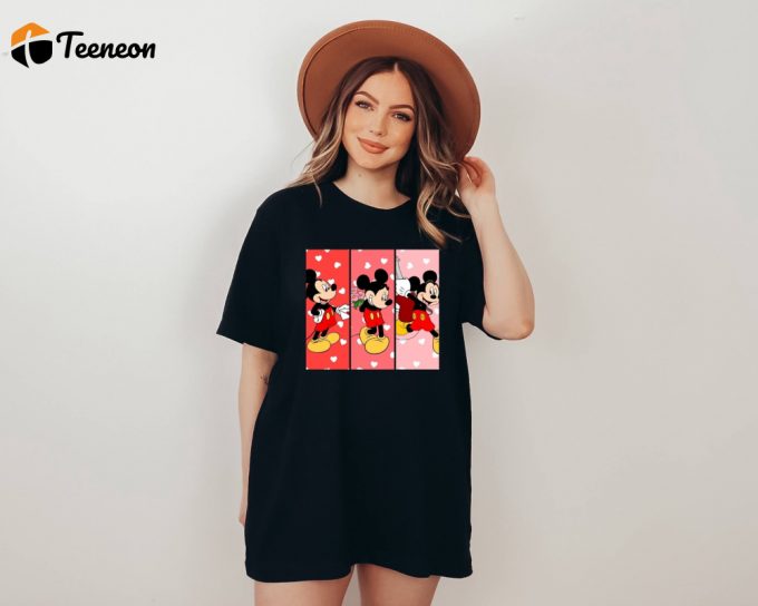 Get In The Retro Vibes With Mickey Valentine T-Shirt: Disney Love Cartoon Sweatshirt &Amp;Amp; Heart Shirt For Valentines Day! Perfect For A Fun Vacation 1