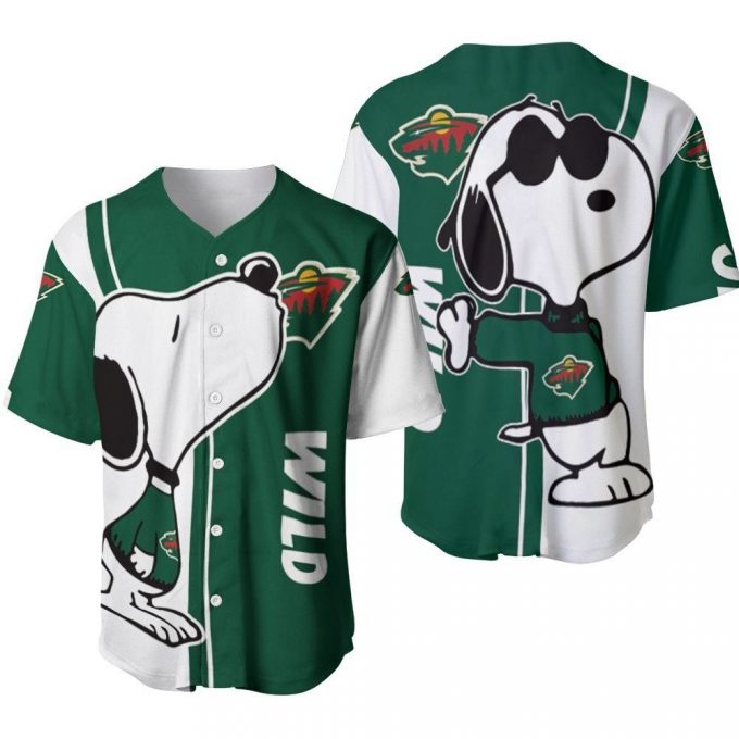 Minnesota Wild Snoopy Lover Printed Baseball Jersey - Gift For Women Men 2