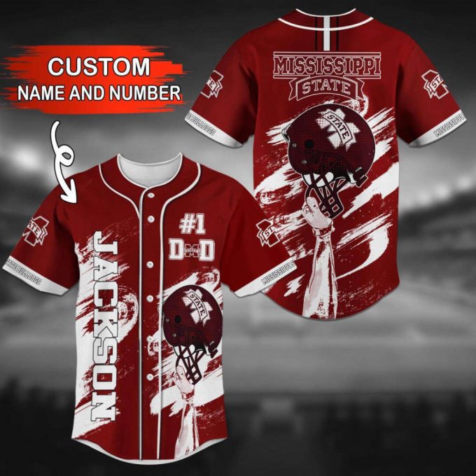 Mississippi State Bulldogs Personalized Baseball Jersey Gift For Men Dad 2