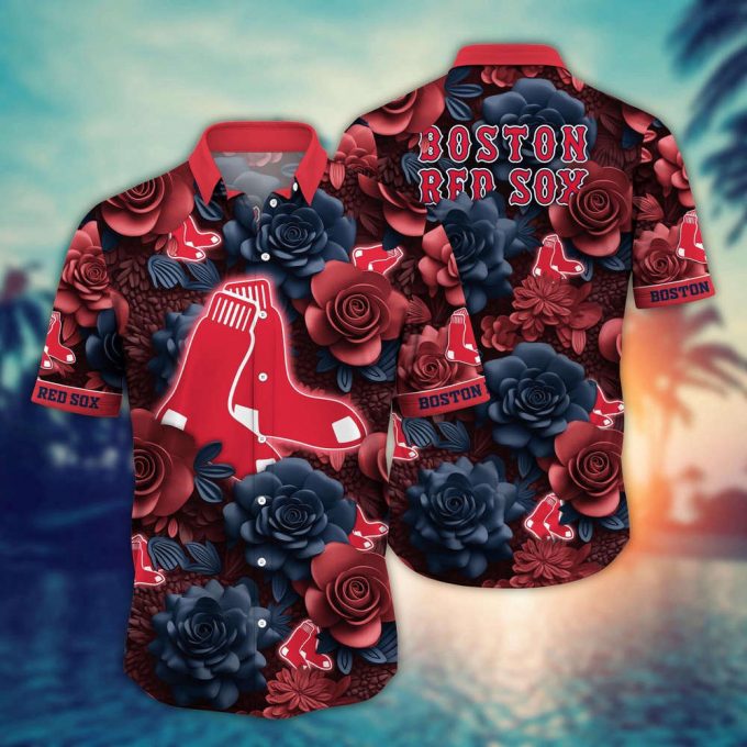 Mlb Boston Red Sox Hawaiian Shirt Flower Aloha Style Unleashed For Fans 2