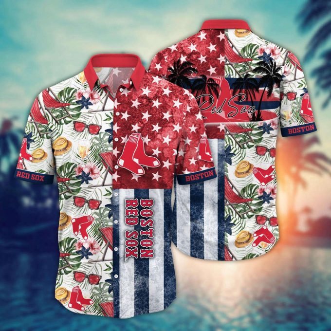 Mlb Boston Red Sox Hawaiian Shirt Flower Home Run Threads For Fans 2