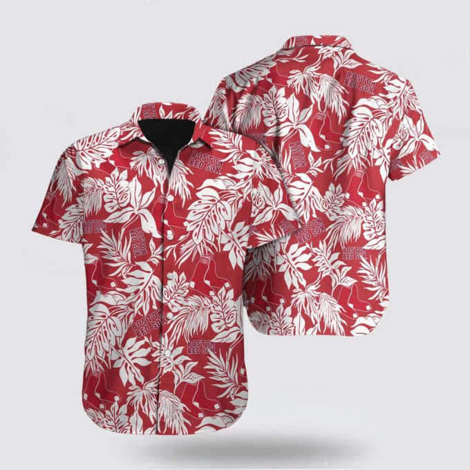 Mlb Boston Red Sox Hawaiian Shirt Tropical Pattern For Fan Mlb 2