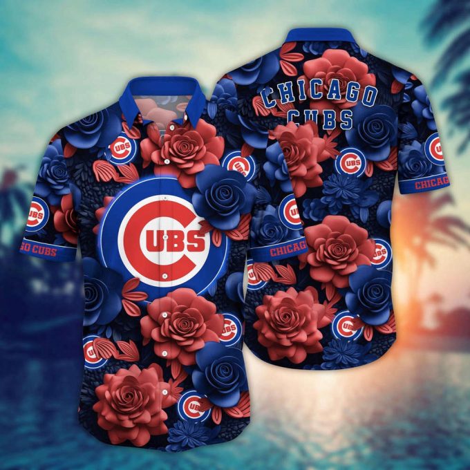 Mlb Chicago Cubs Hawaiian Shirt Flower Aloha Style Unleashed For Fans 2