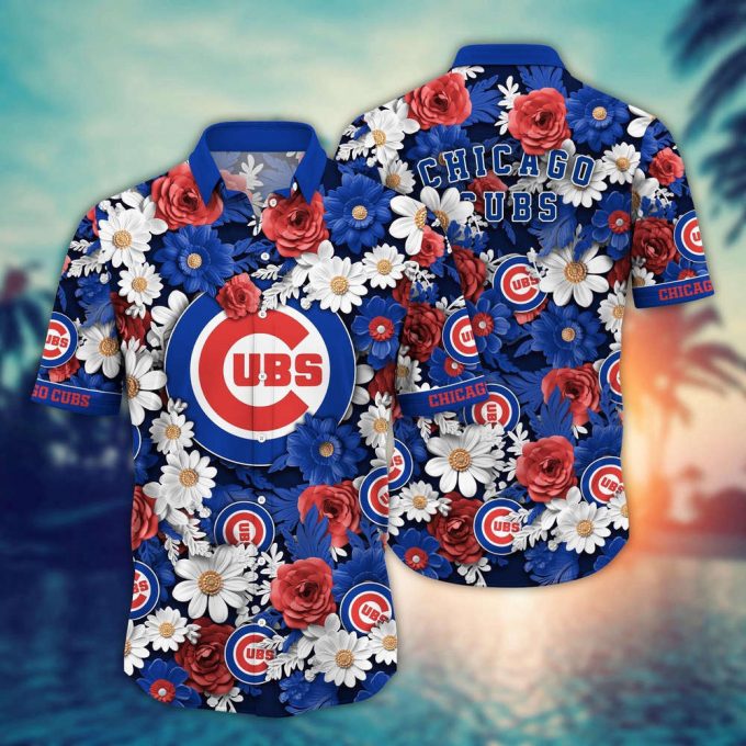 Mlb Chicago Cubs Hawaiian Shirt Flower Floral Fusion Fashion For Fans 2