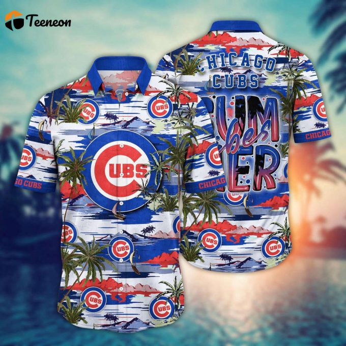 Mlb Chicago Cubs Hawaiian Shirt Flower Grand Slam In Hawaiianan Flair For Fans 1