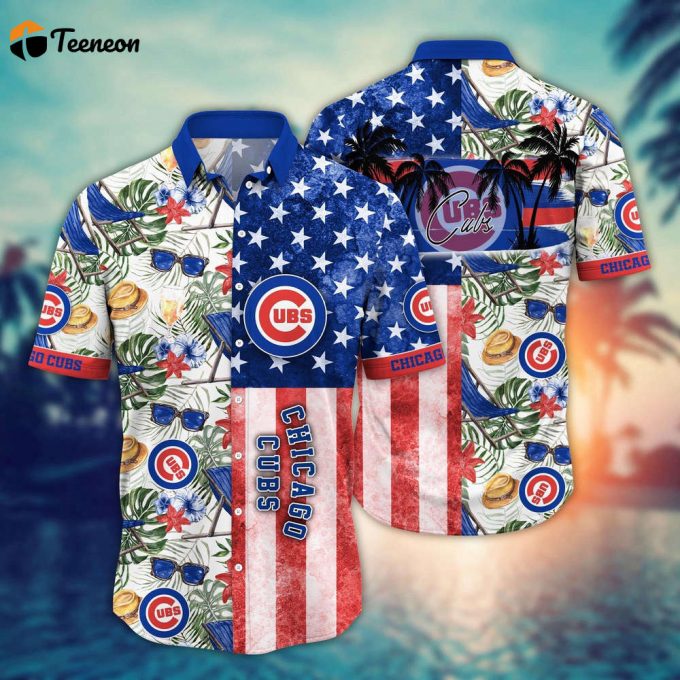 Mlb Chicago Cubs Hawaiian Shirt Flower Home Run Threads For Fans 1