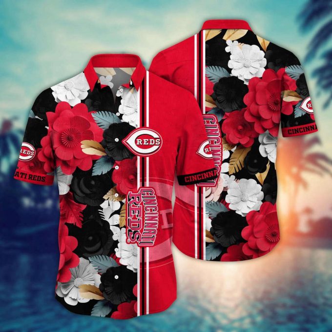 Mlb Cincinnati Reds Hawaiian Shirt Fashion Frenzy In Floral For Sport Fan 2