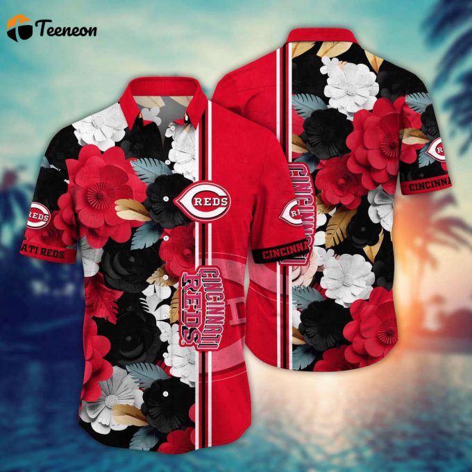 Mlb Cincinnati Reds Hawaiian Shirt Fashion Frenzy In Floral For Sport Fan 1