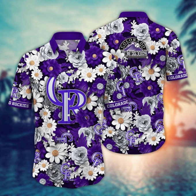 Mlb Colorado Rockies Hawaiian Shirt Flower Floral Fusion Fashion For Fans 2