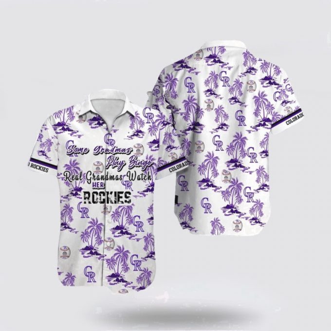 Mlb Colorado Rockies Hawaiian Shirt Swaying With Palms Reveals The Charm For Fans 2