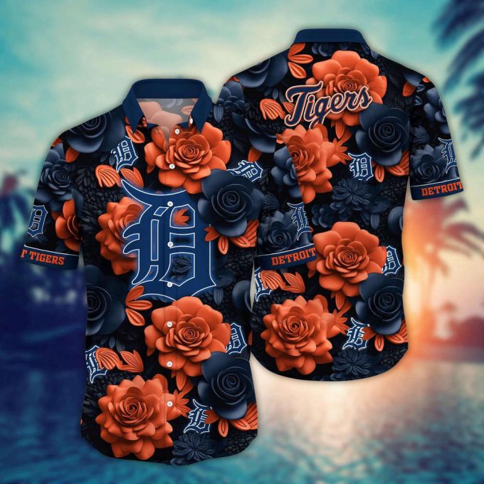 Mlb Detroit Tigers Hawaiian Shirt Flower Aloha Style Unleashed For Fans 2