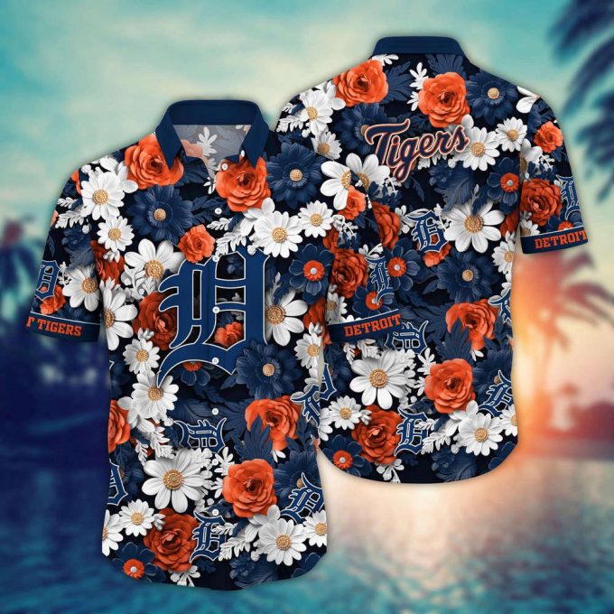 Mlb Detroit Tigers Hawaiian Shirt Flower Floral Fusion Fashion For Fans 2