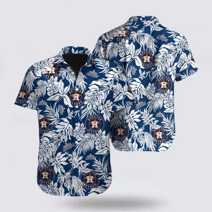 Mlb Houston Astros Hawaiian Shirt Palm Leaf Pattern For Fan Mlb 2