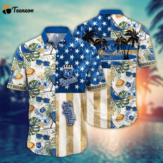 Mlb Kansas City Royals Hawaiian Shirt Flower Home Run Threads For Fans 1