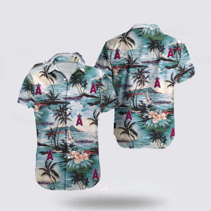 Mlb Los Angeles Angels Hawaiian Shirt Set Your Spirit Free With The Breezy For Fans 2