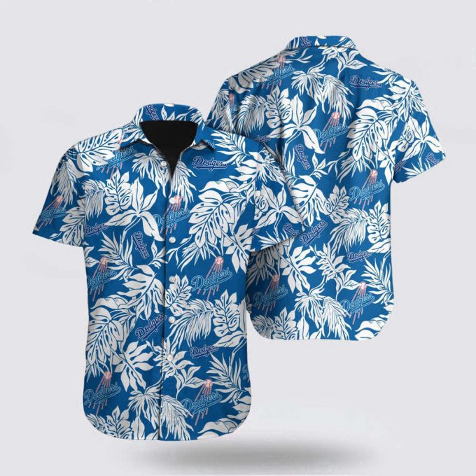 Mlb Los Angeles Dodgers Hawaiian Shirt Blue Tropical Pattern For Fan Mlb 2