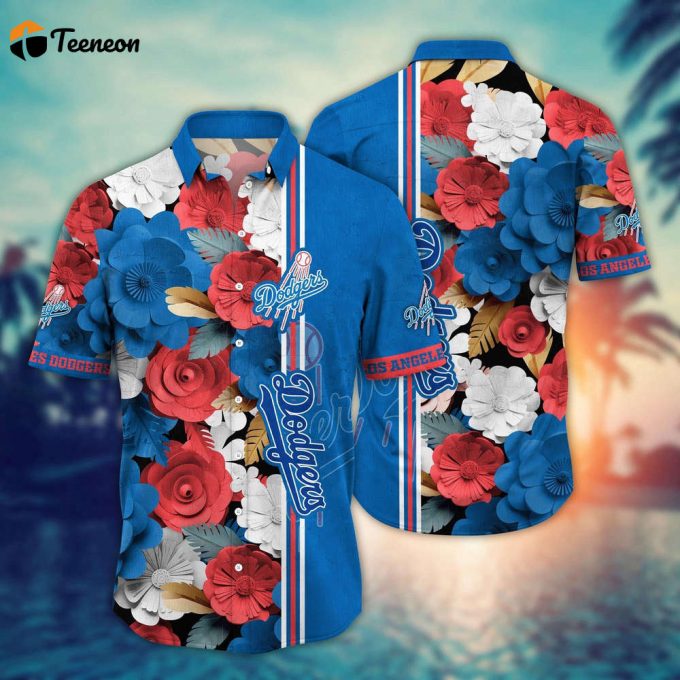 Mlb Los Angeles Dodgers Hawaiian Shirt Fashion Frenzy In Floral For Sport Fan 1