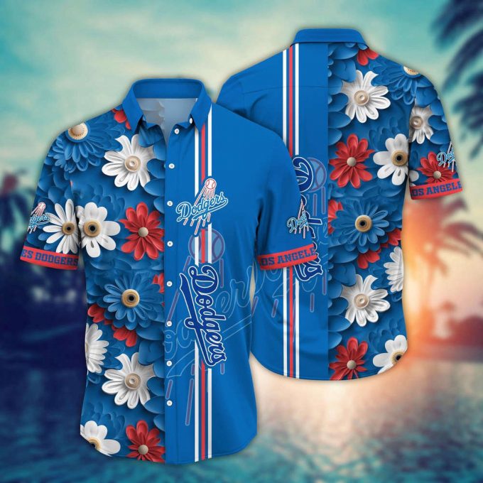 Mlb Los Angeles Dodgers Hawaiian Shirt Floral Finesse For Sports Fans 2