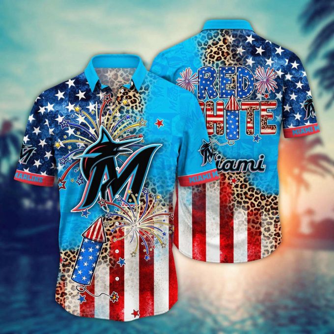 Mlb Miami Marlins Hawaii Shirt Independence Day Vibrant Aloha For Cool Fans 2