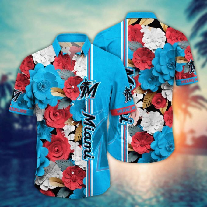 Mlb Miami Marlins Hawaiian Shirt Fashion Frenzy In Floral For Sport Fan 2