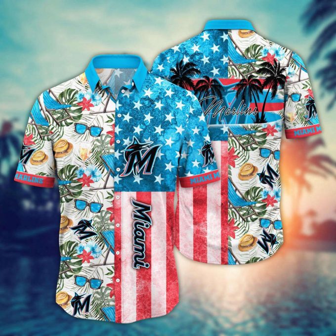 Mlb Miami Marlins Hawaiian Shirt Flower Home Run Threads For Fans 2