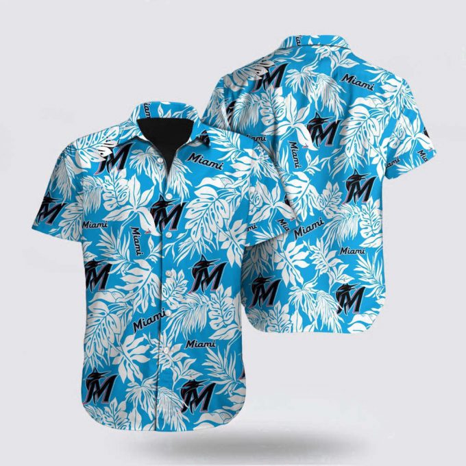 Mlb Miami Marlins Hawaiian Shirt Tropical Pattern For Fan Mlb 2